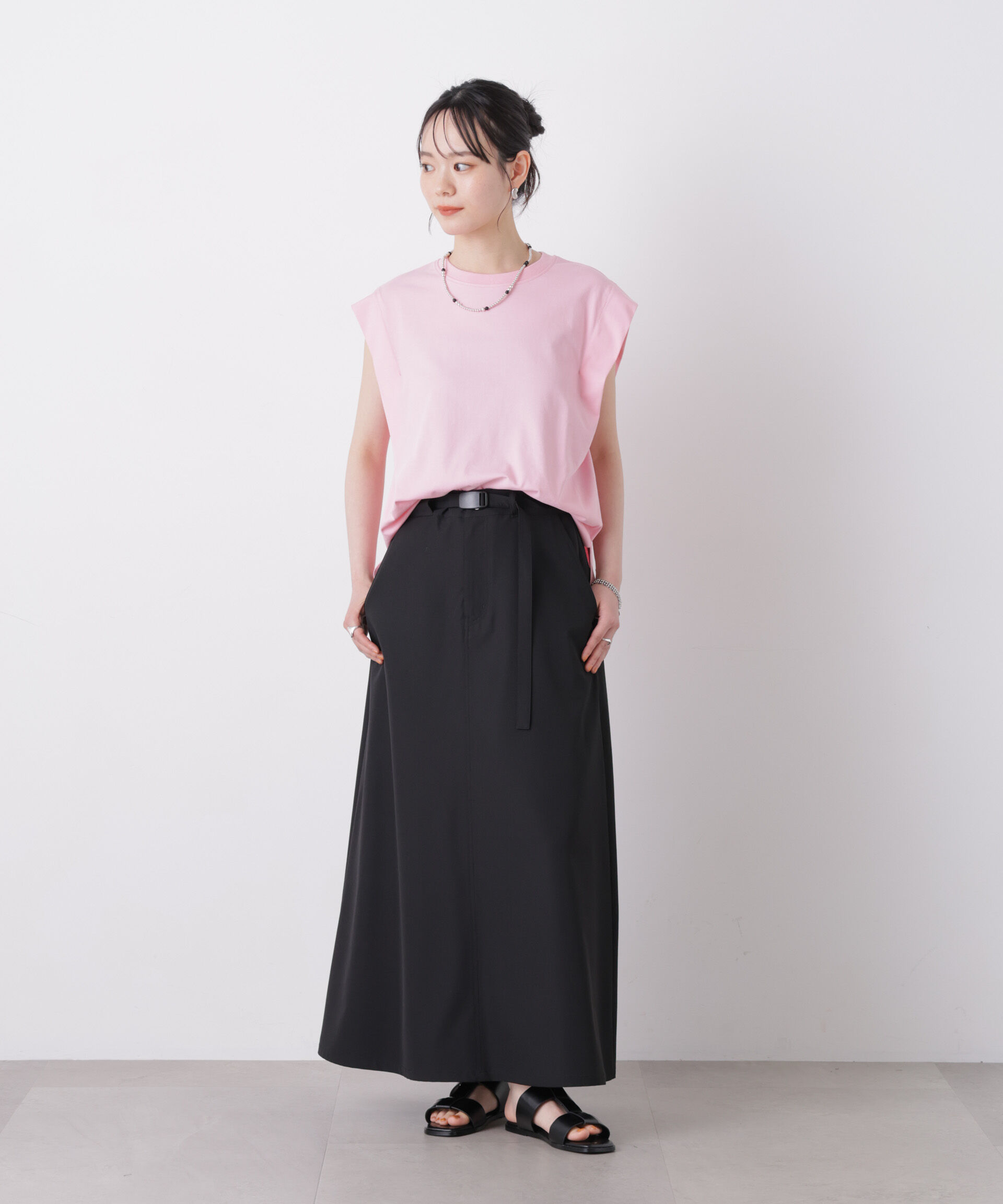 nano･universe「近赤外線&UVカット・吸水速乾機能 タックデザイントップス」|Tシャツ・カットソー|