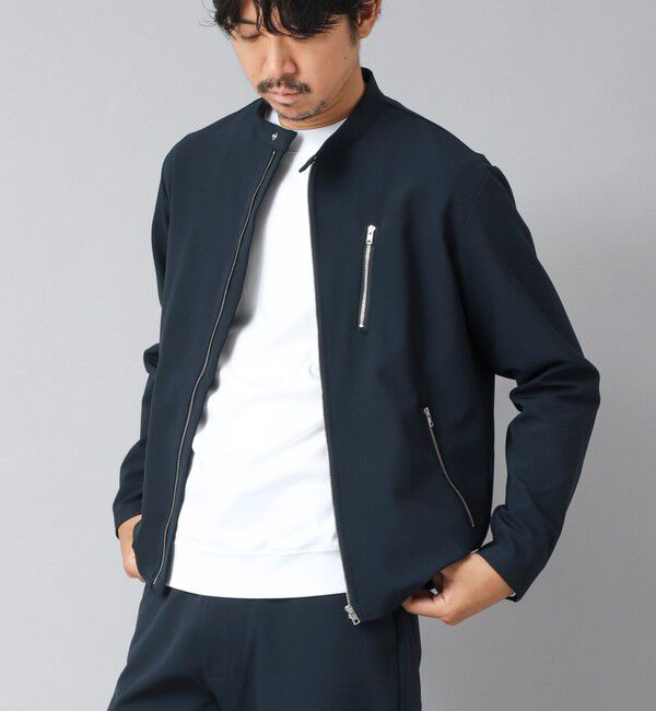 NOLLEY'S goodman「【ACTIVE SECT】《限定展開》ハイストレッチシングルライダース 25AW」|ブルゾン・スタジャン|ネイビー