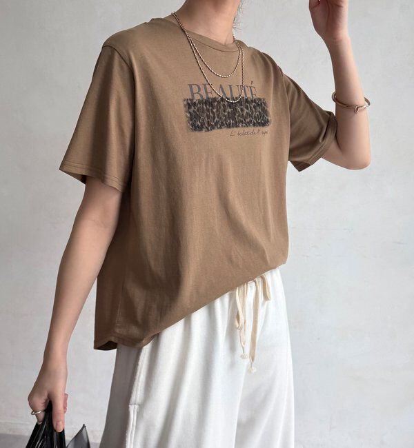  「【WEB限定】レオパードチュール重ねTEE」|Tシャツ・カットソー|