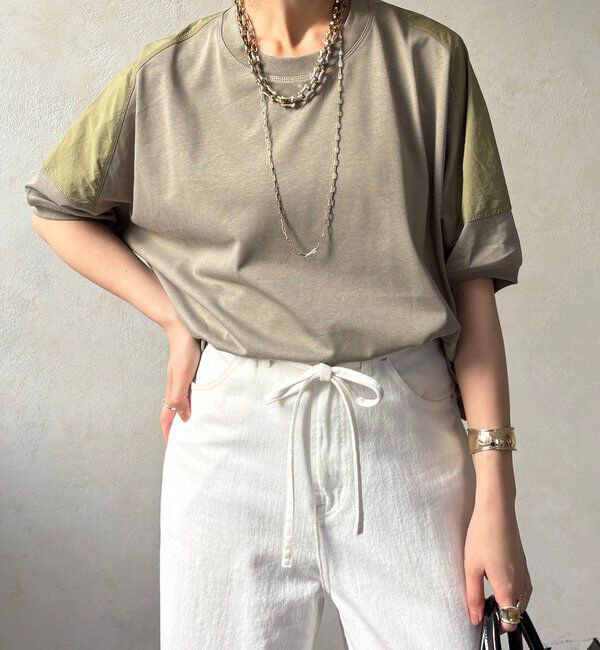  「【WEB限定】布帛ドッキングTEE」|Tシャツ・カットソー|