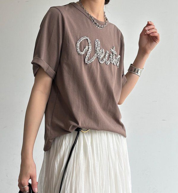  「【WEB限定】フリンジコードロゴTEE」|Tシャツ・カットソー|ブラウン