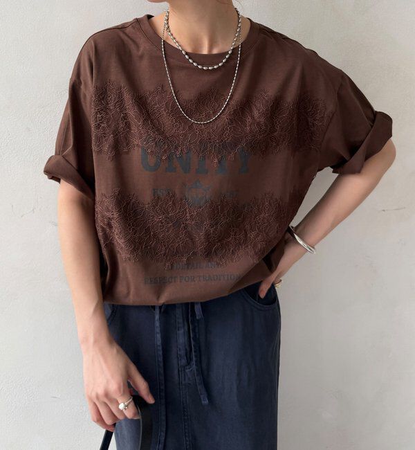  「【WEB限定】ロゴ&times;レースTEE」|Tシャツ・カットソー|