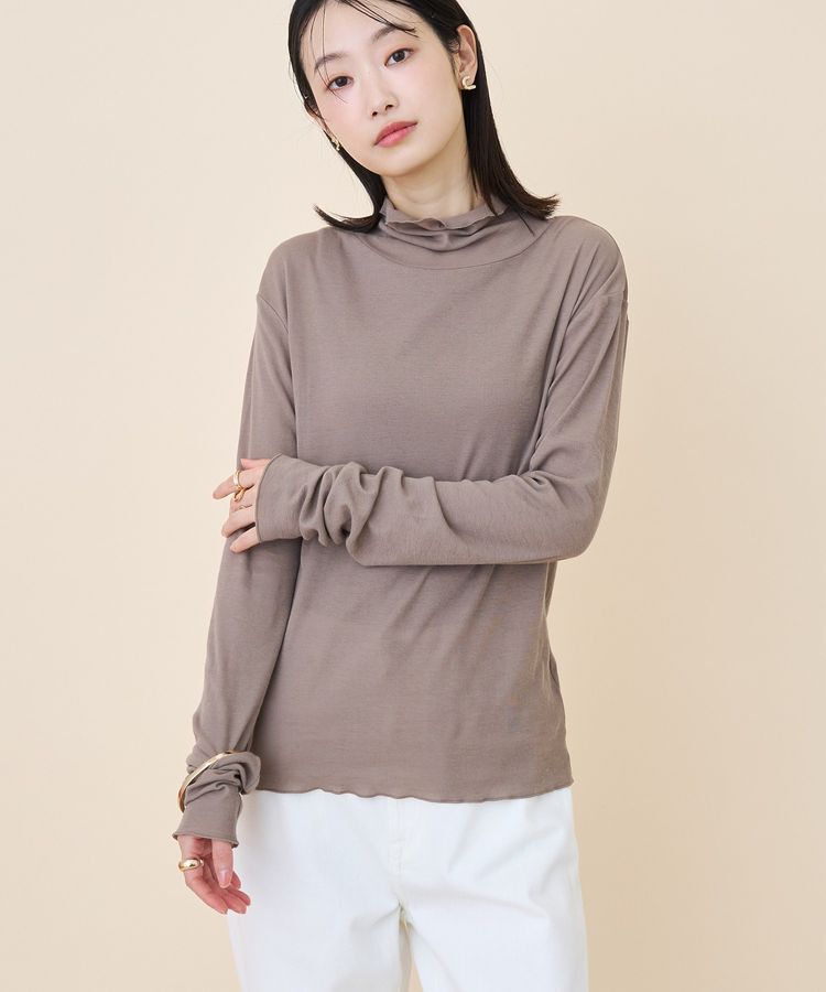 AMERICAN HOLIC「シアーハイネックインナー」|Tシャツ・カットソー|Gray Beige