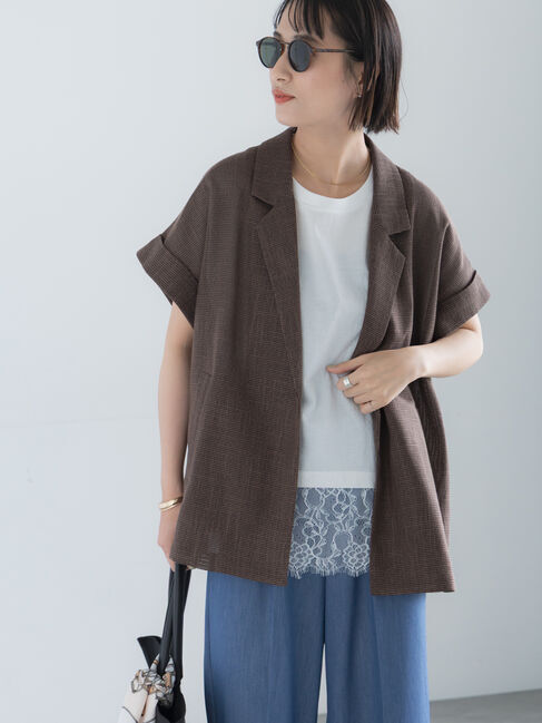 Te chichi「カラミメッシュジャケット」|その他|ブラウン