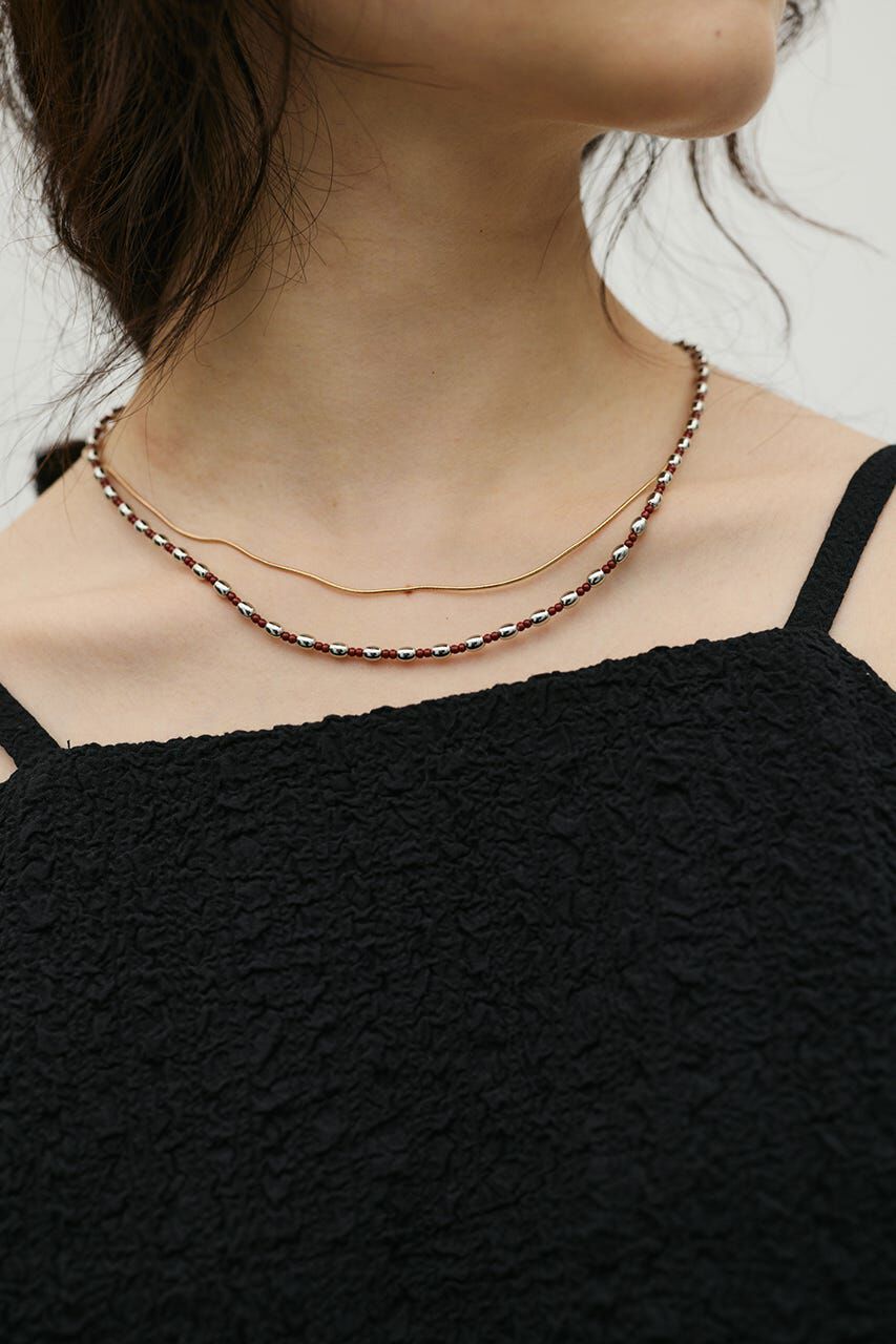 STYLEMIXER「シルバードットビーズネックレス」|ネックレス|BRN
