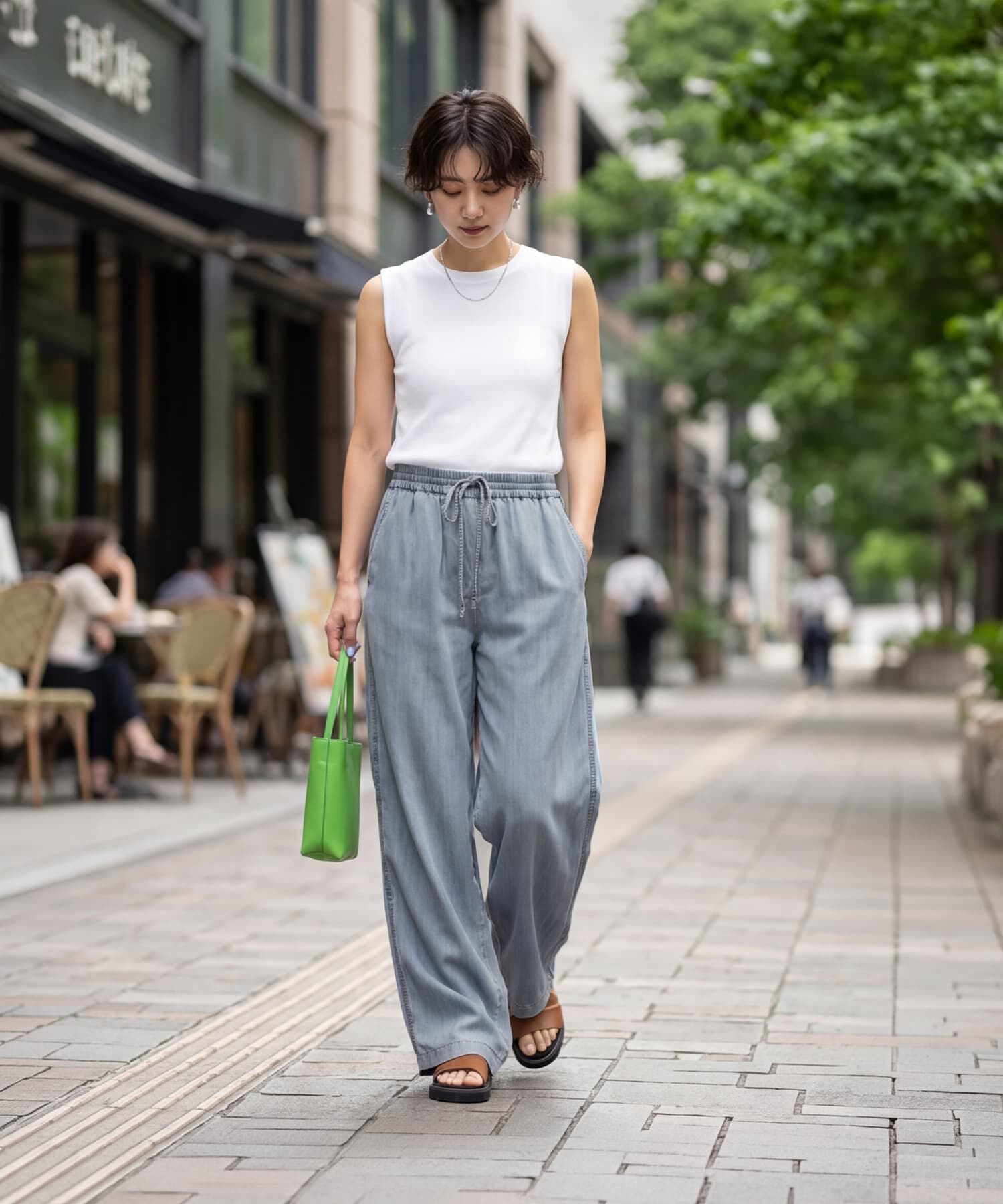 STYLE DELI「涼しいテンセルデニム風ギャザーパンツ」|その他|