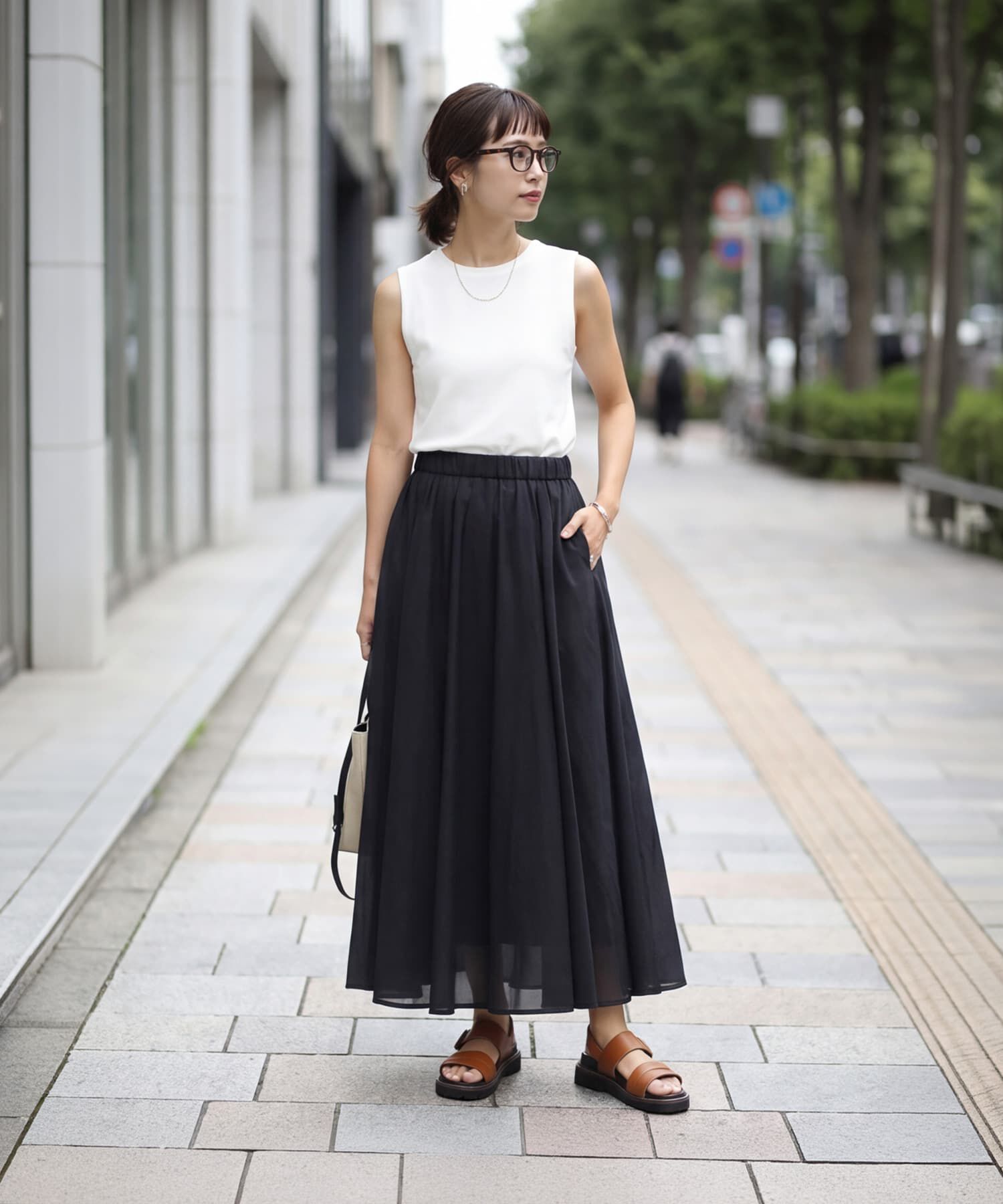 STYLE DELI「【LUXE】綿ローンギャザーロングスカート」|スカート|