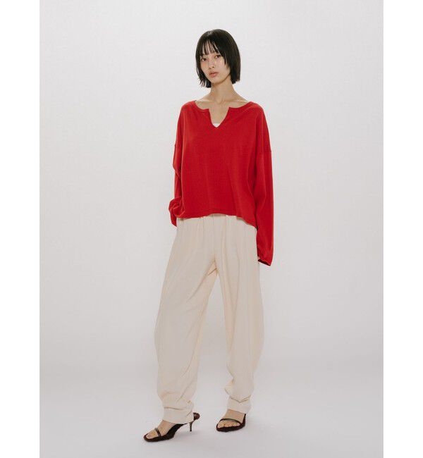 MIDIUMISOLID「MIDIUMISOLID for Ladies スキッパーワイドプルオーバー」|ニット・セーター|