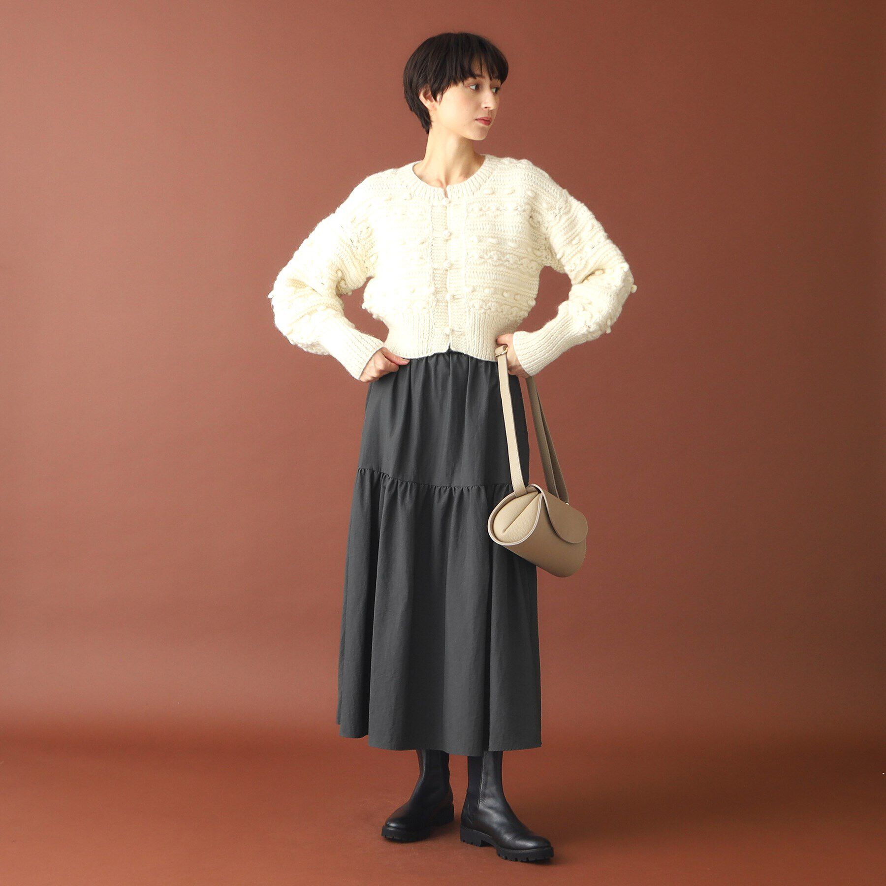 DRESSTERIOR「バックジップ切り替えボリュームスカート」|スカート|