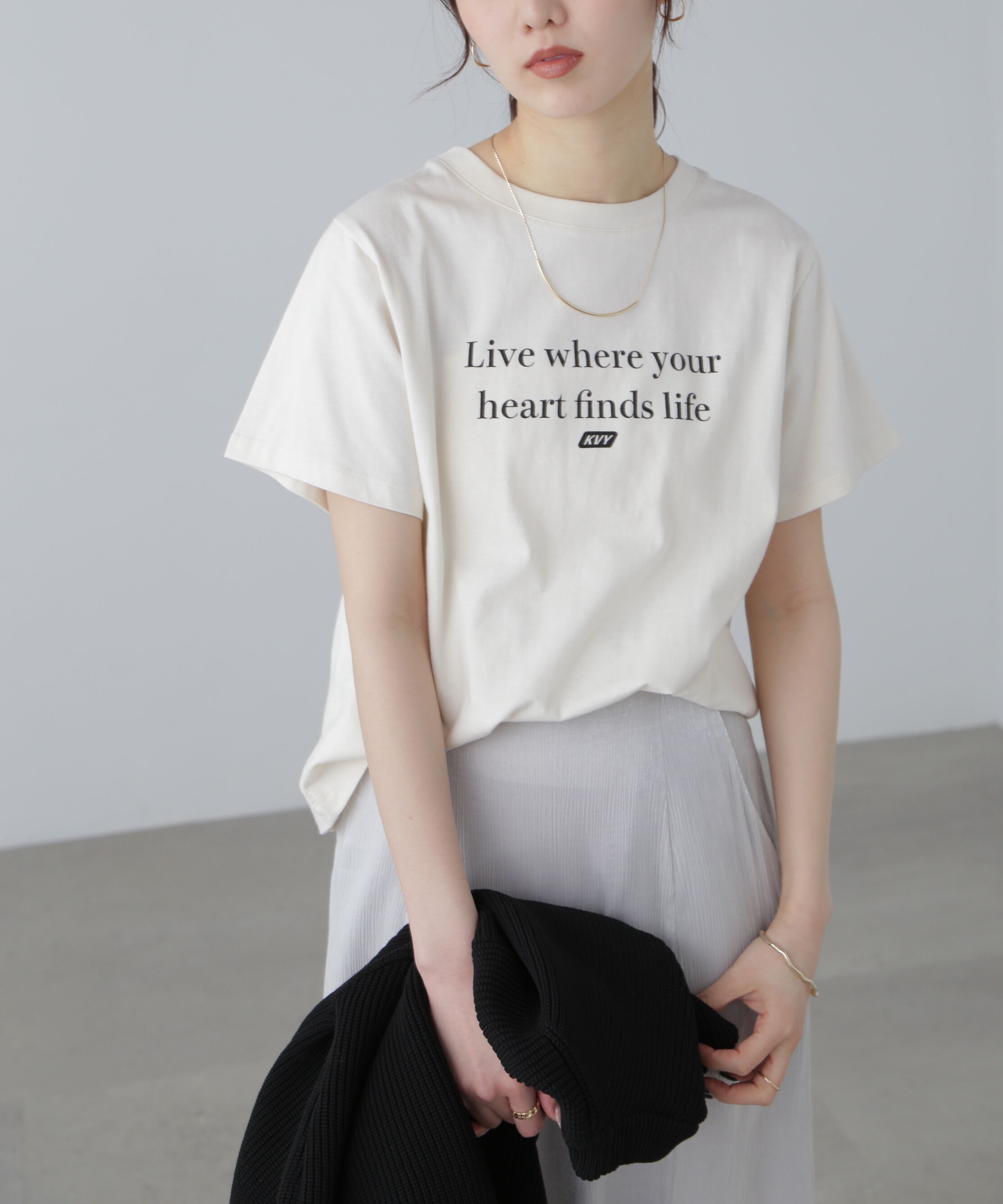  「シンプルロゴT」|Tシャツ・カットソー|ホワイト&times;ブラ
