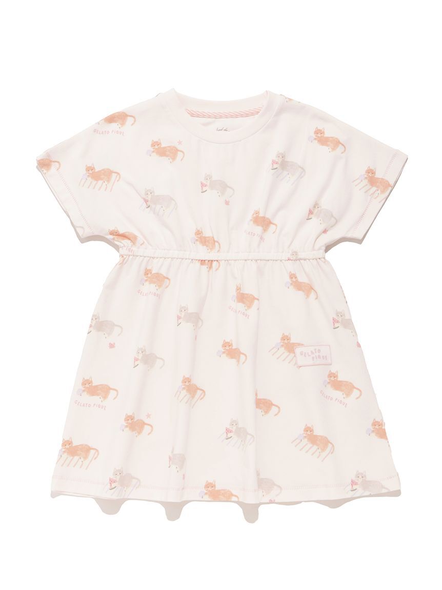 GELATO PIQUE KIDS & BABY「【KIDS】シーサイドキャット柄半袖ワンピース」|ワンピース|