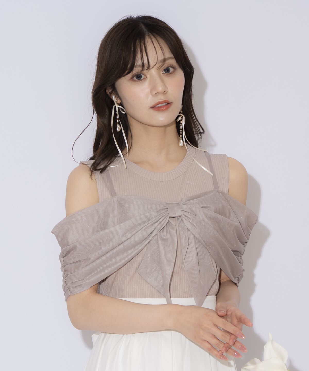 WILLSELECTION「リボンレイヤードカットトップス」|Tシャツ・カットソー|