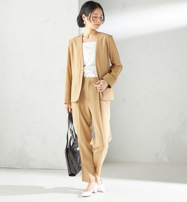 SHIPS for women「〈手洗い可能〉FUNCTIONAL カラーレス ジャケット（セットアップ対応）」|ノーカラージャケット|