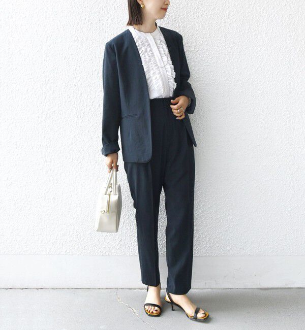 SHIPS for women「〈手洗い可能〉FUNCTIONAL カラーレス ジャケット（セットアップ対応）」|ノーカラージャケット|
