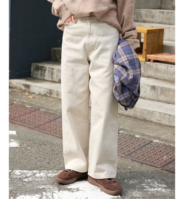 OUTDOOR PRODUCTS Usual Things「ULTフェードデニムハイライズルーズ5PKT」|デニム|ナチュラル
