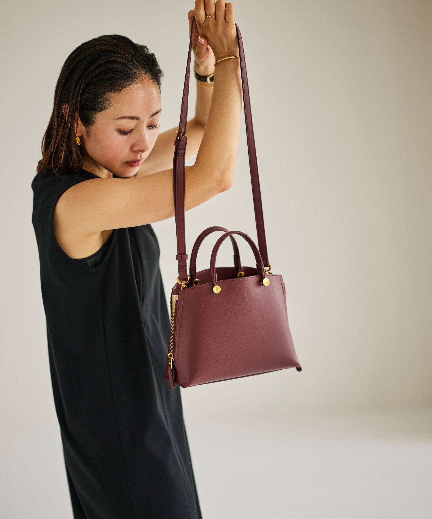 E'POR「【E'POR】Y BAG Mini」|ハンドバッグ|ワイン(66)