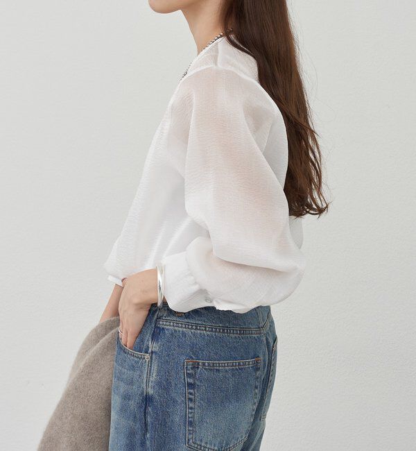  「【1枚でもレイヤードでも〇】サイドスリットシアーチュニック」|シャツ・ブラウス|