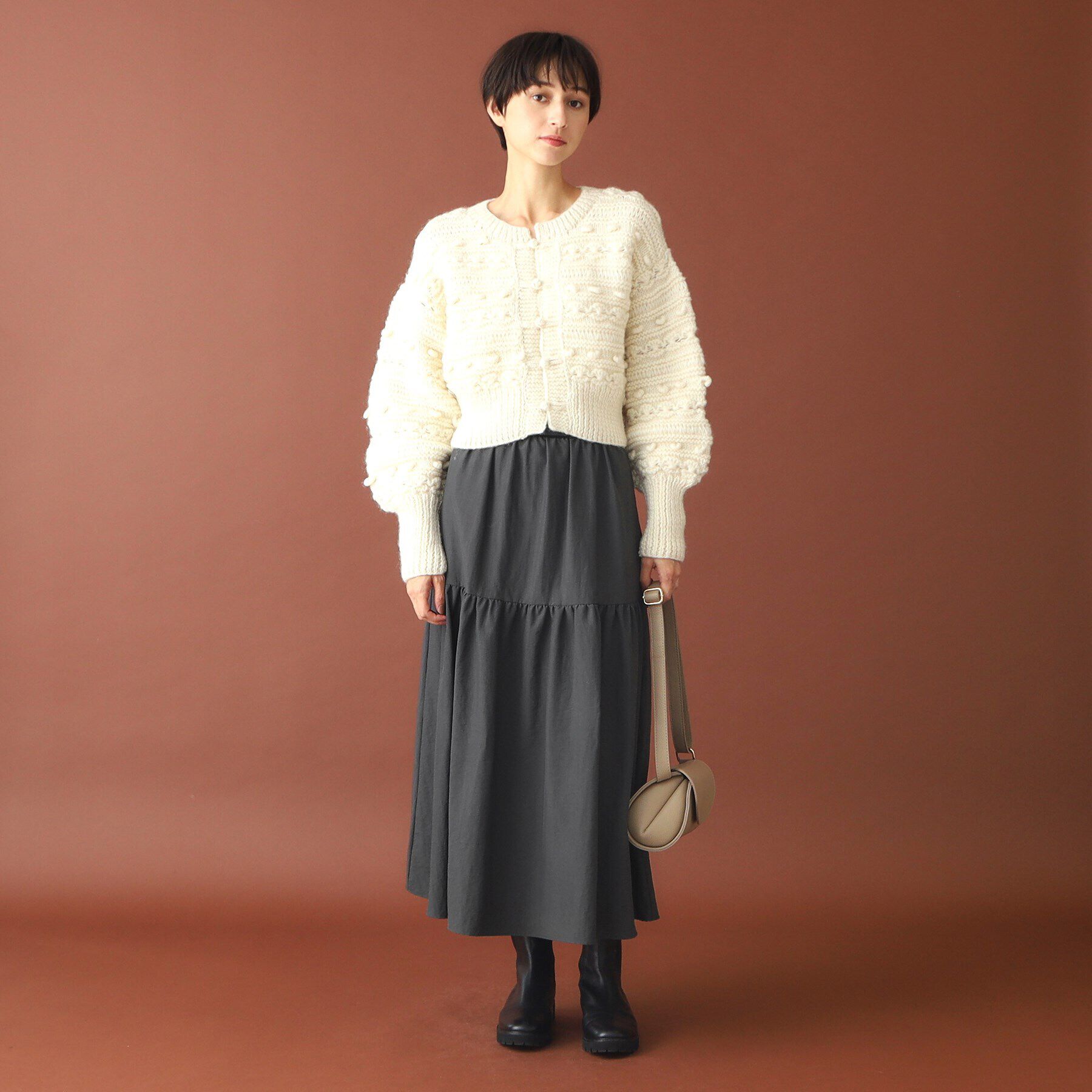 DRESSTERIOR「バックジップ切り替えボリュームスカート」|スカート|