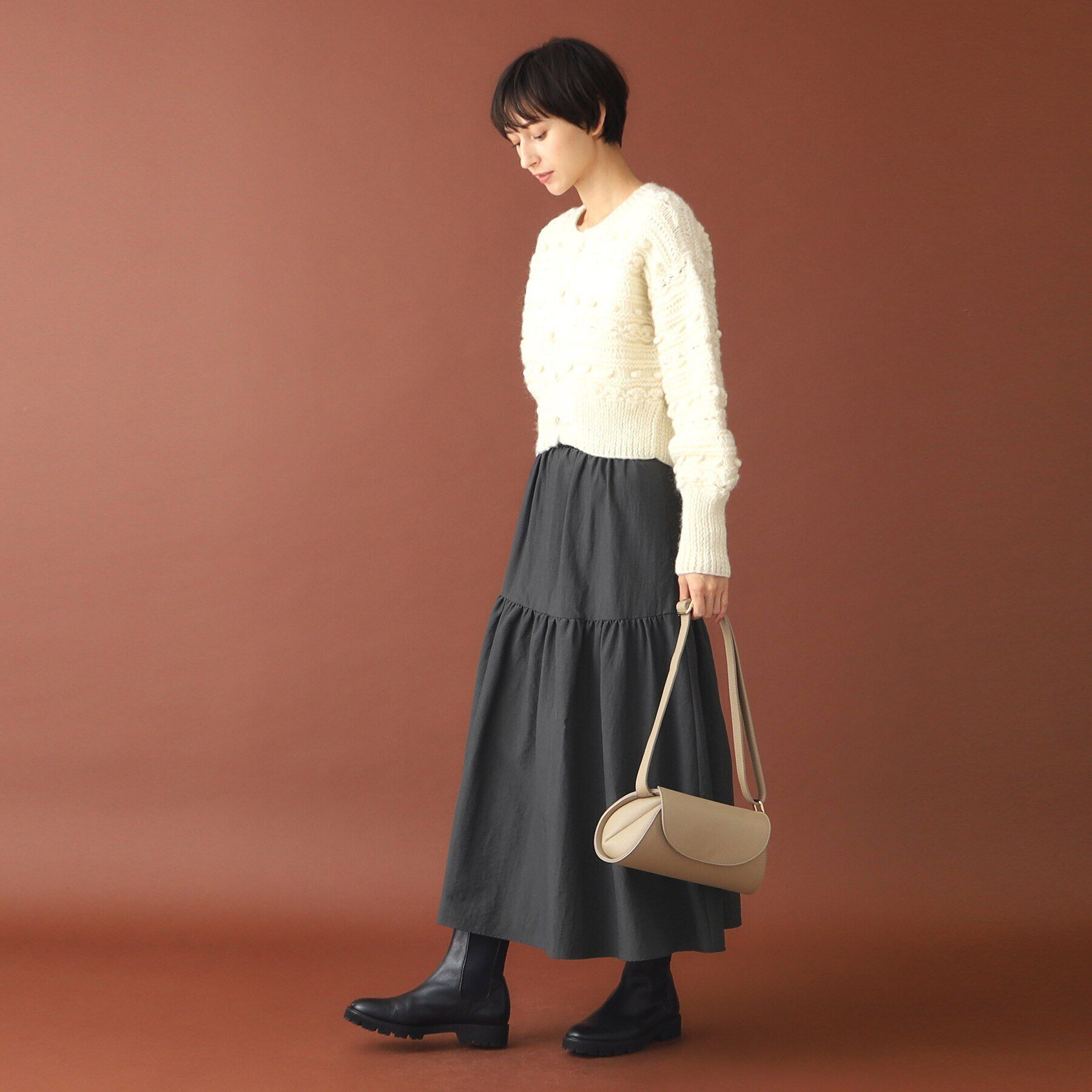 DRESSTERIOR「バックジップ切り替えボリュームスカート」|スカート|