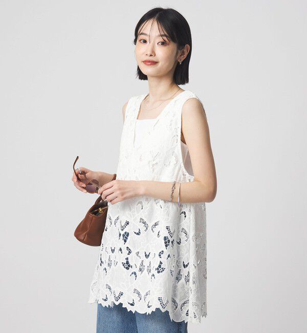 レース ノースリーブ ブラウス（UNITED ARROWS green label relaxing