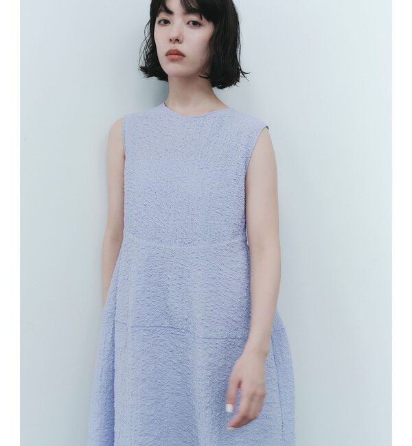EMMEL REFINES「＜EMMEL REFINES＞EM フクレジャガード ノースリーブ ワンピース」|ワンピース|