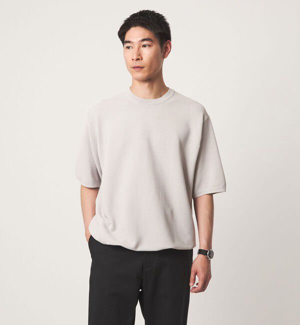 UNITED ARROWS green label relaxing「ガーター ドローコード 半袖 クルーネック ニット -ウォッシャブル・UVカット・遮熱-」|Tシャツ・カットソー|