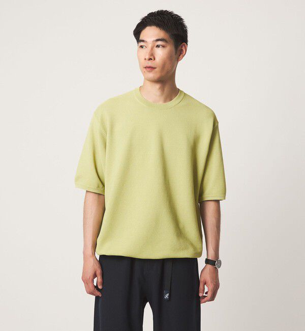 UNITED ARROWS green label relaxing「ガーター ドローコード 半袖 クルーネック ニット -ウォッシャブル・UVカット・遮熱-」|Tシャツ・カットソー|