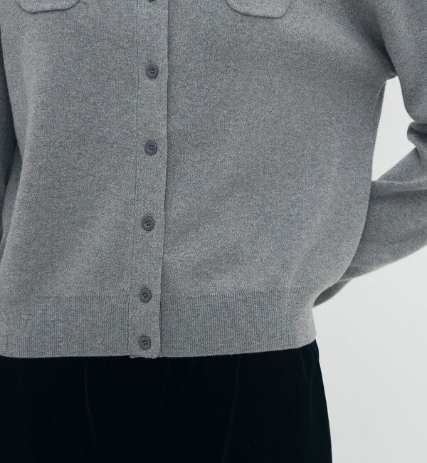 クルーネックカーディガン　グレー　XS コットンカシミヤ CABaN コットンカシミヤ 三越 | CABaN/キャバン | クルーネックカーディガン トップス