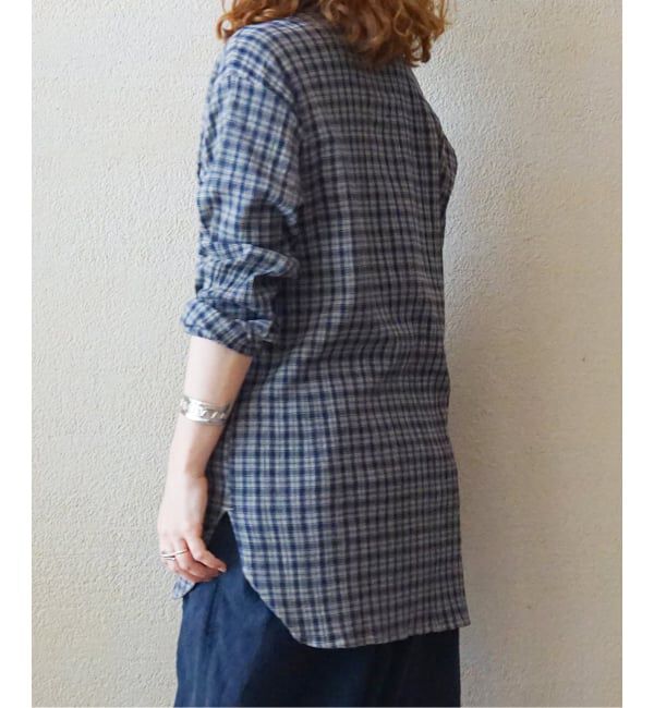 journal standard luxe「【HTS】COTTON CHECK HENRY NECK」|シャツ・ブラウス|