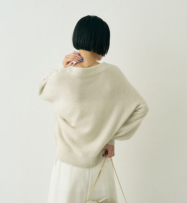 Rouge vif「ラクーン混ボトルネックニットプルオーバー」|ニット・セーター|