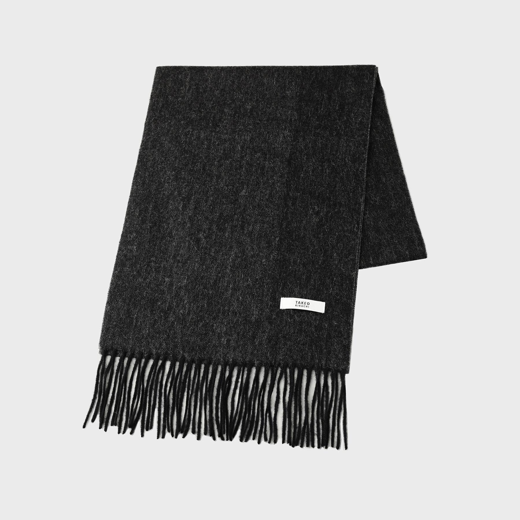 TAKEO KIKUCHI「【ラッピング巾着セット】カシミヤブレンド リバーシブルマフラー」|ストール|ブラック(019)