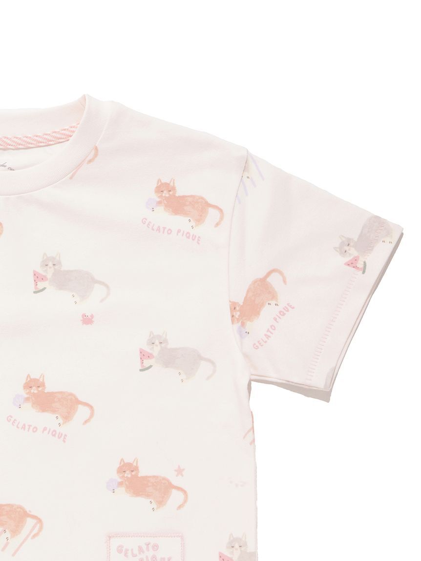 GELATO PIQUE KIDS & BABY「【KIDS】シーサイドキャット柄半袖Tシャツ」|ルームウェア|