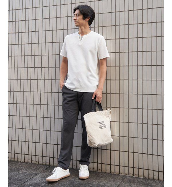 ikka「【接触冷感】フェイクヘンリーネックTシャツ」|Tシャツ・カットソー|