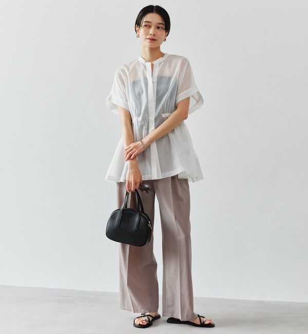 UNITED ARROWS green label relaxing「【結論シリーズ】ギャザーハイウエストブラウス［size SHORTあり］」|シャツ・ブラウス|