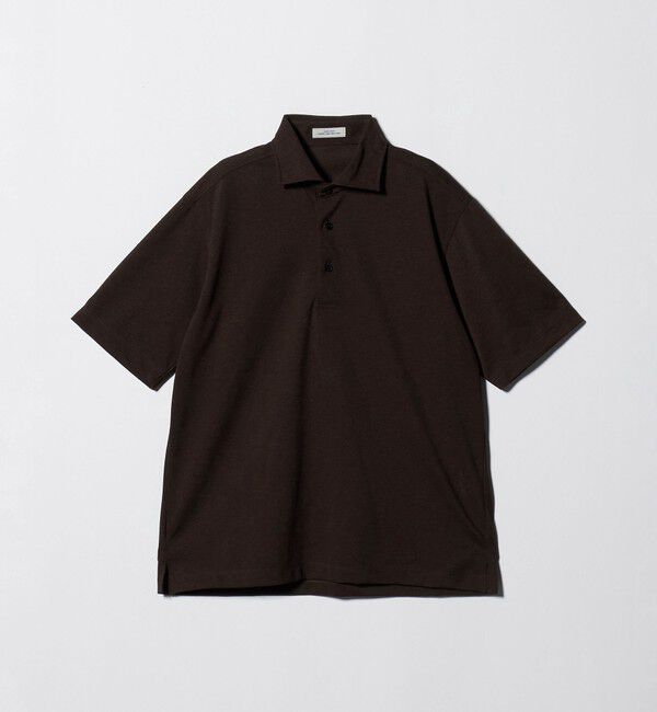 UNITED ARROWS green label relaxing「プライムフレックス ドット メッシュ カッタウェイ ビズポロ ポロシャツ -ストレッチ・吸水速乾・通気性-」|ポロシャツ|DK.BROWN