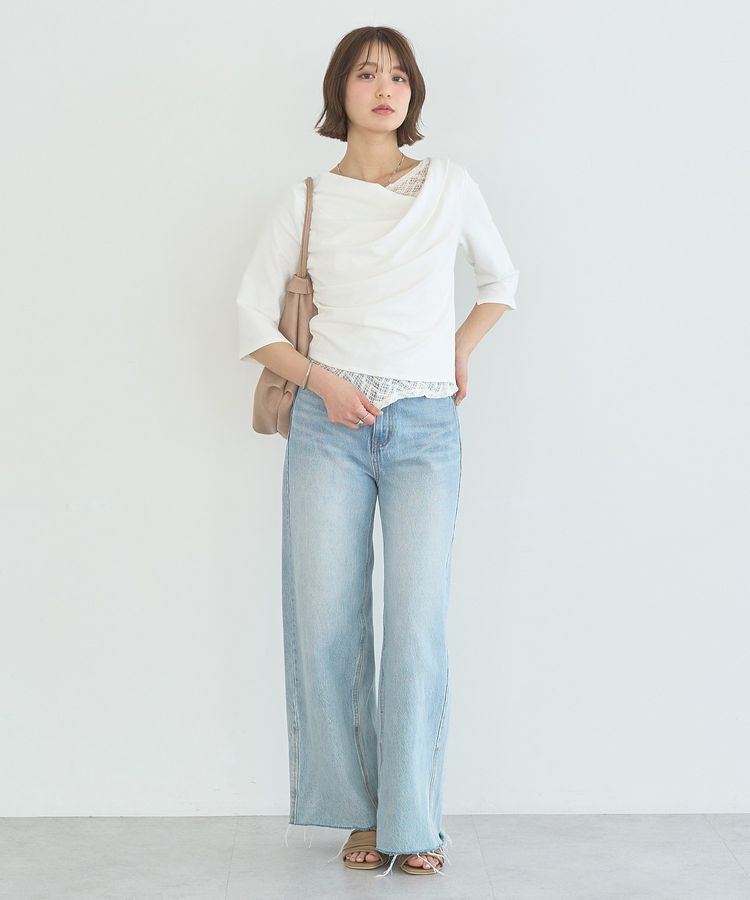 earth music&ecology「レースレイヤードドレーププルオーバー」|Tシャツ・カットソー|