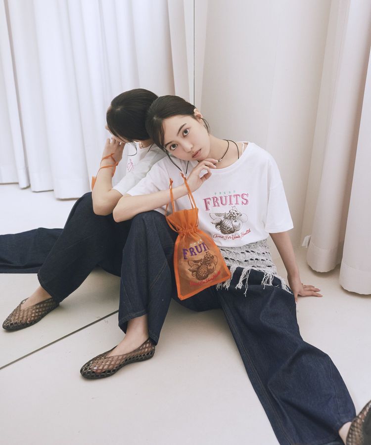earth music&ecology「刺繍Tシャツ」|Tシャツ・カットソー|