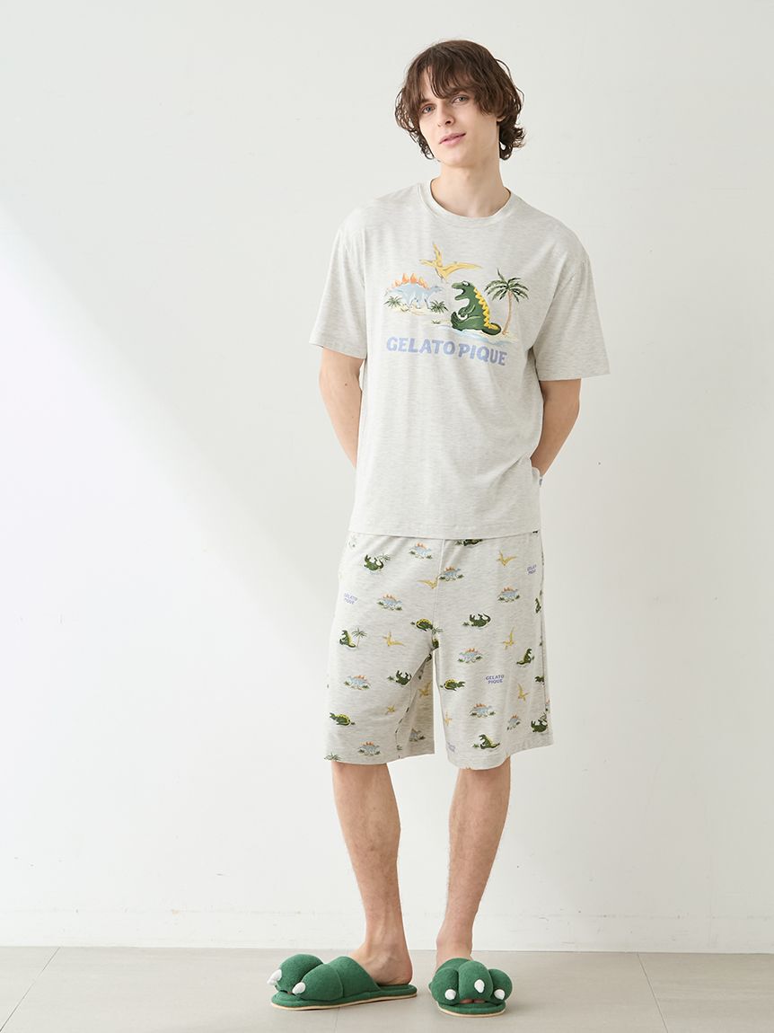 GELATO PIQUE HOMME「【HOMME】【接触冷感】スリーピングダイナソー柄ハーフパンツ」|その他|