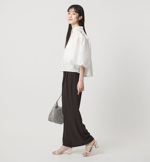 UNITED ARROWS「シアー ドット パフ ブラウス ‐ウォッシャブル‐」|シャツ・ブラウス|