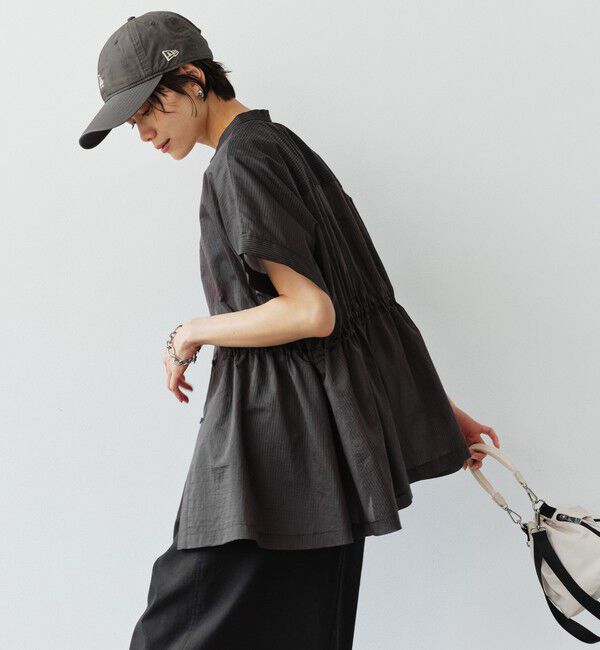 UNITED ARROWS green label relaxing「【結論シリーズ】ギャザーハイウエストブラウス［size SHORTあり］」|シャツ・ブラウス|