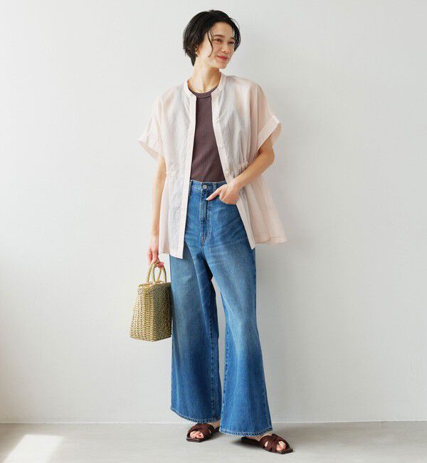 UNITED ARROWS green label relaxing「【結論シリーズ】ギャザーハイウエストブラウス［size SHORTあり］」|シャツ・ブラウス|