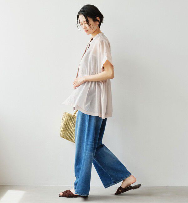 UNITED ARROWS green label relaxing「【結論シリーズ】ギャザーハイウエストブラウス［size SHORTあり］」|シャツ・ブラウス|