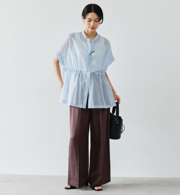UNITED ARROWS green label relaxing「【結論シリーズ】ギャザーハイウエストブラウス［size SHORTあり］」|シャツ・ブラウス|