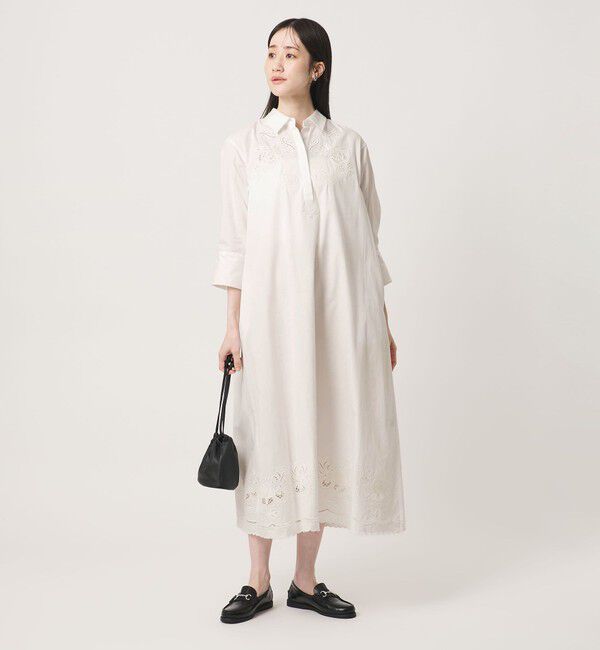 UNITED ARROWS「カットワーク シャツワンピース」|ワンピース|