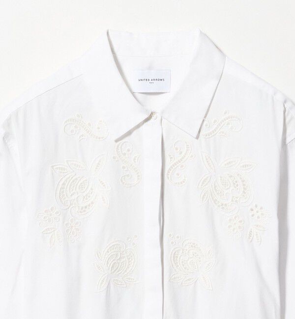 UNITED ARROWS「カットワーク シャツワンピース」|ワンピース|