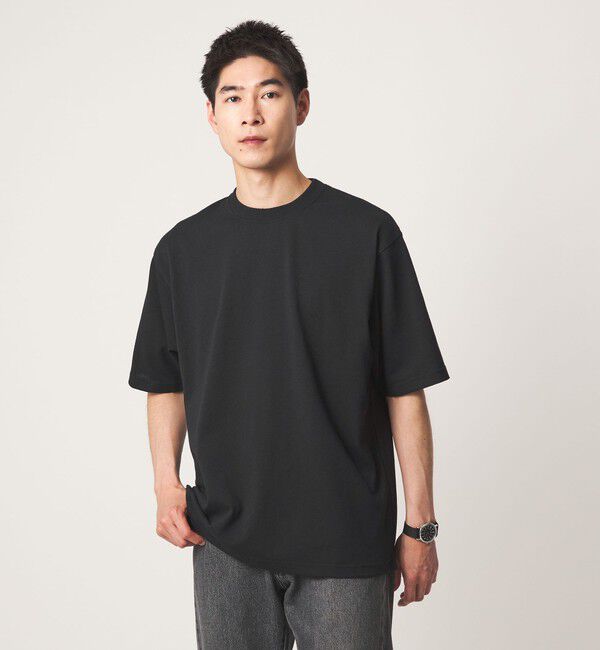 UNITED ARROWS green label relaxing「【WEB限定】ファンクショナル ヘビーウェイト クルーネック 半袖 Tシャツ カットソー -抗菌-」|Tシャツ・カットソー|BLACK