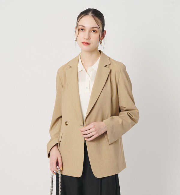 BEAUTY&YOUTH UNITED ARROWS「ポリエステル ダブルジャケット 吸水速乾 防シワ ウォッシャブル」|テーラードジャケット|BEIGE
