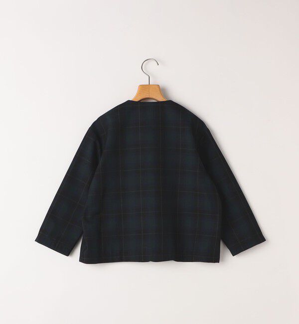 SHIPS KIDS「SHIPS KIDS:90cm /セレモニー チェック ノーカラー ジャケット」|ノーカラージャケット|