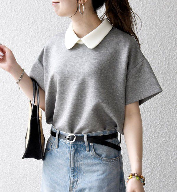 SHIPS any「《予約》SHIPS any:〈洗濯機可能〉バイカラー ショートスリーブ プルオーバー」|Tシャツ・カットソー|