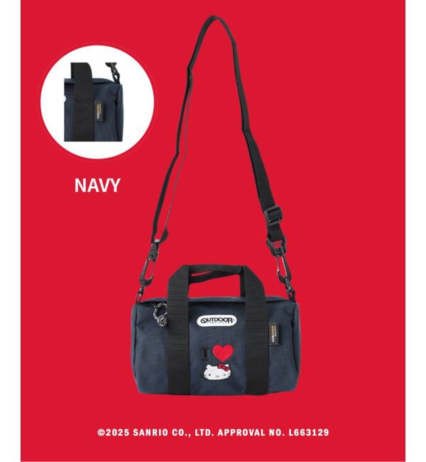 OUTDOOR PRODUCTS Usual Things「HELLO KITTY 別注 230 ROLLBOSTON SMALL」|ショルダー・メッセンジャー|ネイビー